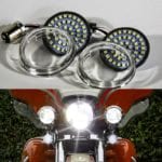 1157 White / Amber Super Bright Bullet Front Blinkers For Harley w/Clear Lens set Image