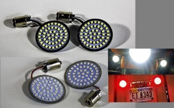Bullet Front White Amber 1157 & Bullet Red Rear 1156 LED Set of 4
