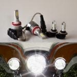 Super Bright 6200 Lm Street Glide, Road King & Cvo 4 LED Combo Dual Headlight Style With Passing/Side Lights. Image