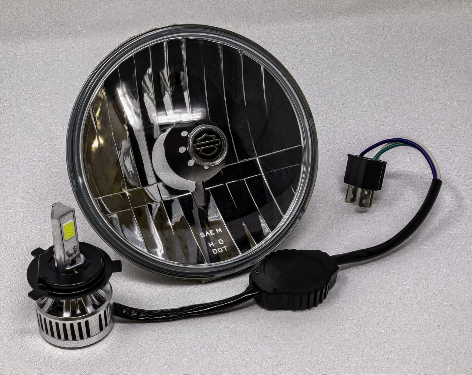 Featured image for “1982 - 2004 Harley 4000 Lumen H4 Led & Hd Lens Conversion Kit (5 3/4" or 7")”